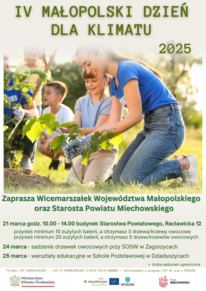 Plakat IV Małopolskiego Dnia dla Klimatu w Powiecie Miechowskim