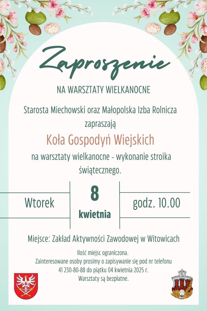 Zaproszenie na warsztaty wielkanocne