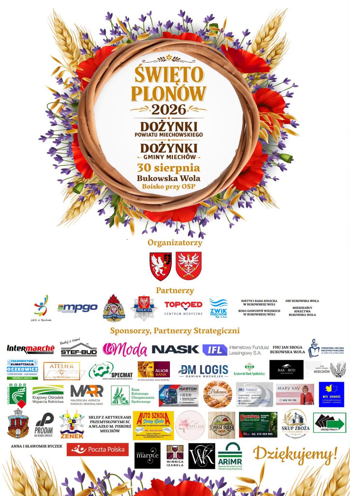 Plakat Dożynkowy Plakat Dożynkowy z logami sponsorów