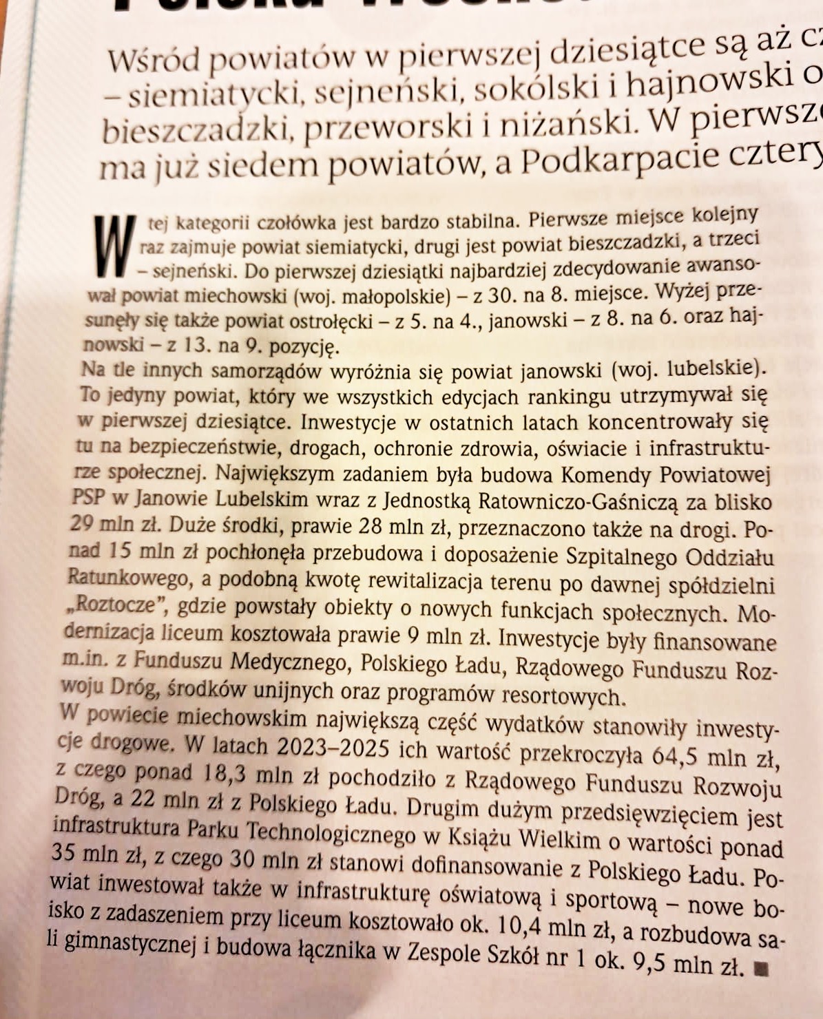 Wywiad Starosty dla Pisma Wspólnota