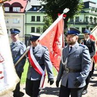 Święto Wojska Polskiego Miechów 2023 - poczty sztandarowe służb mundurowych