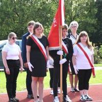 Poczet sztandarowy SOSW Zagorzyce na inauguracji roku szkolnego 2023/2024