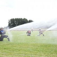 Ćwiczenia bojowe na zawodach OSP w Kozłowie