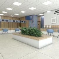 Wizualizacja wnętrz nowej siedziby Wydziału Komunikacji w Miechowie