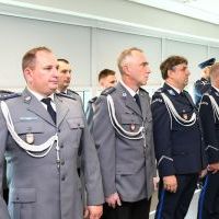 Funkcjonariusze KPP Miech&oacute;w na uroczystej zbi&oacute;rce powitalnej nowego komendanta