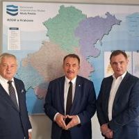 Starostowie Miechowscy spotkali się z Dyrektorem Regionalnego Zarządu Gospodarki Wodnej Wody Polskie w Krakowie - Wojciechem Kozakiem. 