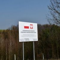 Tablica informacyjna remontu drogi nr 1212K