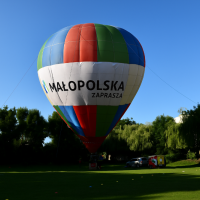 Balon z napisem Małopolska Zaprasza