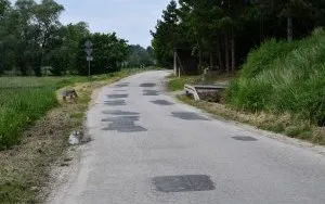 Rozbudowa drogi powiatowej w Falniowie - wygląd obecny