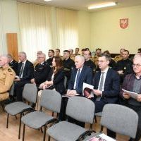 Uczestnicy narady rocznej w KP PSP Miechów