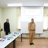 Meldunek o zakończeniu odprawy rocznej w KP PSP Miechów