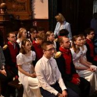 Miechowskie Święto Uchwalenia Konstytucji 3 Maja - młodzież ZS Nr 2 na Mszy św.